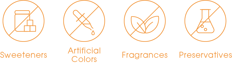 No Sweeteners, Artificial Colors, Fragrances, or Preservatives